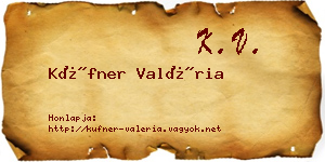Küfner Valéria névjegykártya